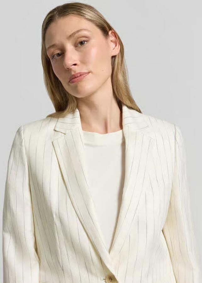 Christian Berg Woman Selection slim fit blazer van linnenmix met streepmotief