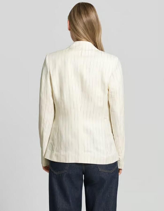 Christian Berg Woman Selection slim fit blazer van linnenmix met streepmotief - Foto 2