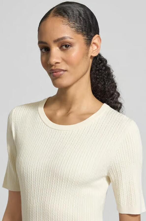 Christian Berg Woman Selection Slim fit gebreide pullover van viscosemix met kabelpatroon - Foto 2