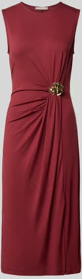 Christian Berg Woman Selection slim fit midi-jurk van viscosemix met rimpelingen - Foto 2