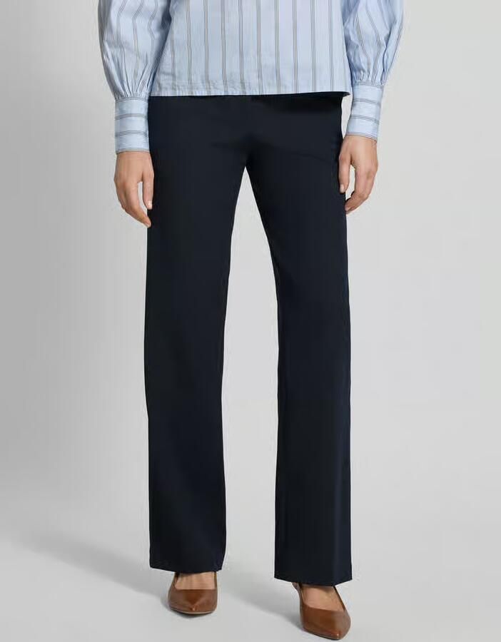 Christian Berg Woman Selection Stoffen broek met wijde pijpen en persplooien - Foto 2