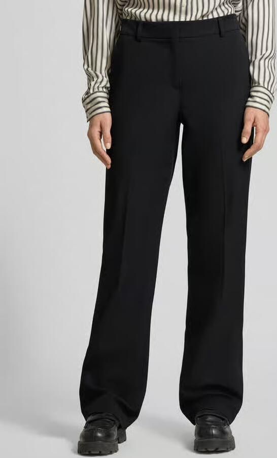 Christian Berg Woman Selection Stoffen broek met wijde pijpen en persplooien - Foto 3