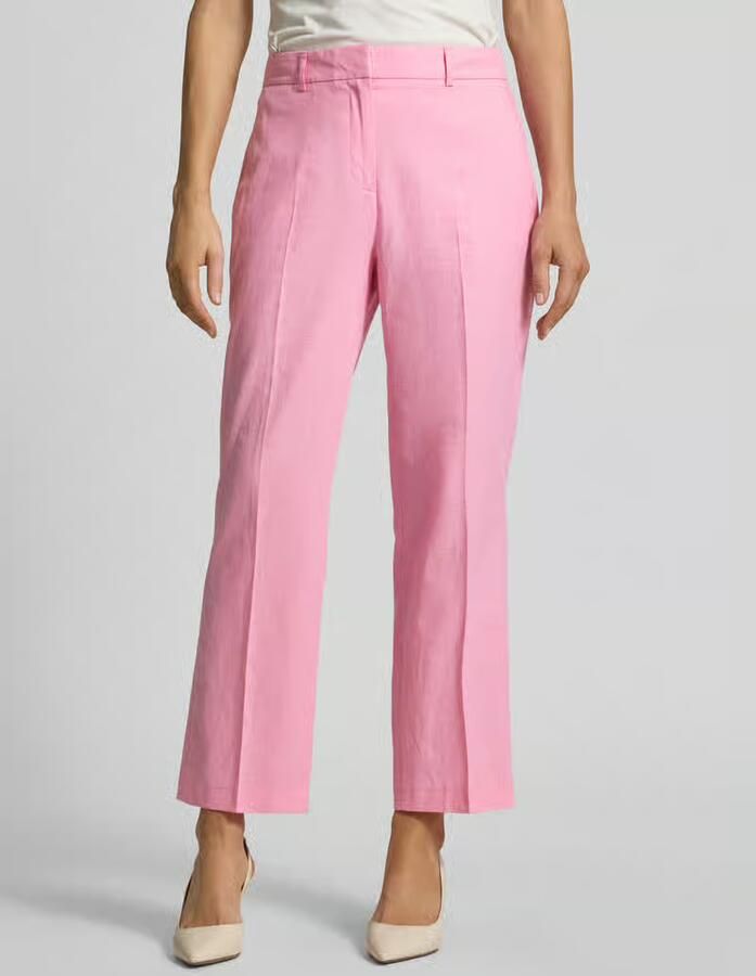 Christian Berg Woman Selection straight fit stoffen broek van linnenmix - Foto 3
