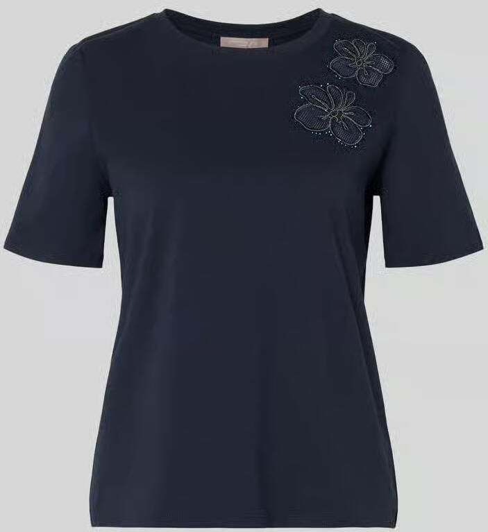 Christian Berg Woman Selection T-shirt met florale applicaties en ronde hals
