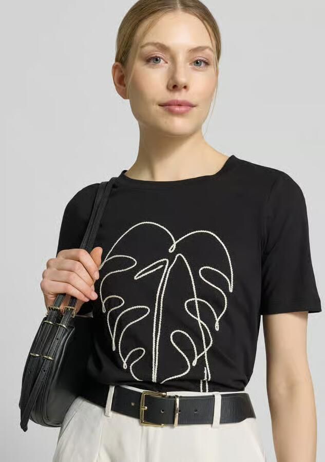 Christian Berg Woman Selection T-shirt met motiefstitching