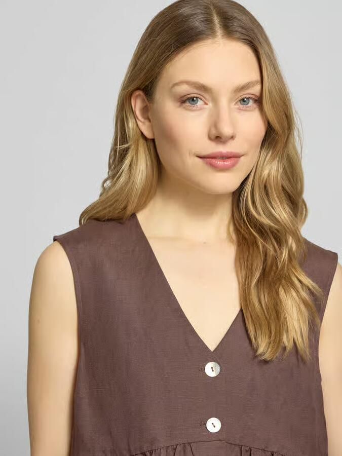 Christian Berg Woman Selection Top van linnenmix met viscosegehalte