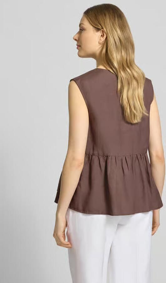 Christian Berg Woman Selection Top van linnenmix met viscosegehalte