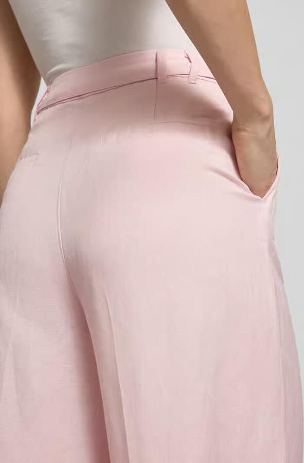 Christian Berg Woman Selection Wide leg broek van linnenmix met riem