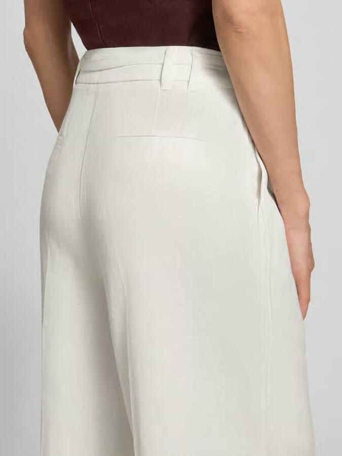 Christian Berg Woman Selection Wide leg broek van linnenmix met riem - Foto 2
