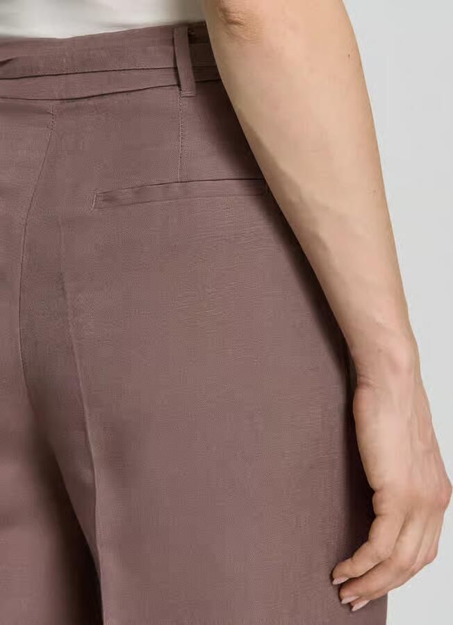 Christian Berg Woman Selection Wide leg broek van linnenmix met riem