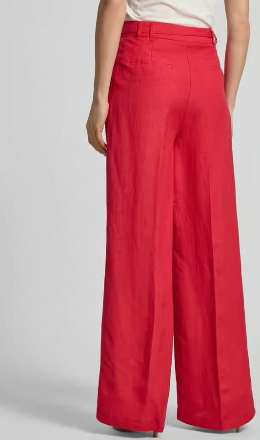 Christian Berg Woman Selection Wide leg broek van linnenmix met riem