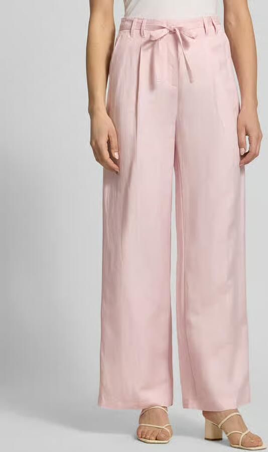 Christian Berg Woman Selection Wide leg broek van linnenmix met riem - Foto 3