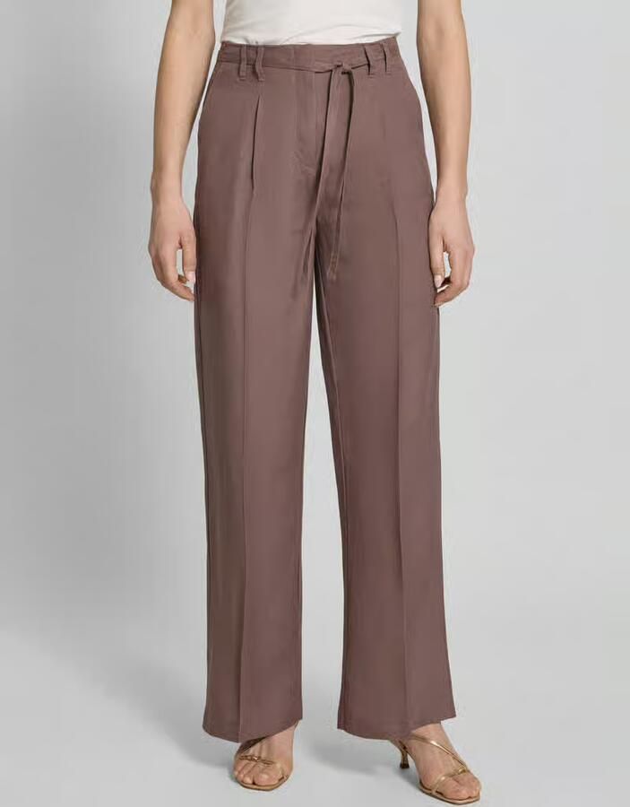 Christian Berg Woman Selection Wide leg broek van linnenmix met riem - Foto 2