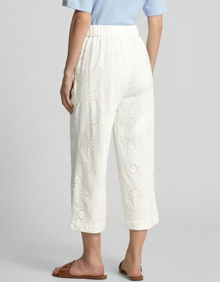 Christian Berg Woman Selection Wide leg stoffen broek met broderie anglaise