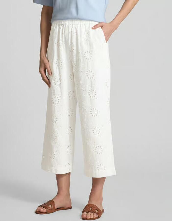 Christian Berg Woman Selection Wide leg stoffen broek met broderie anglaise - Foto 2