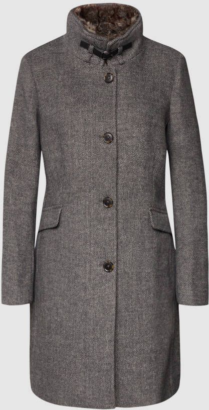 Christian Berg Woman Selection Lange jas met knoopsluiting en wol