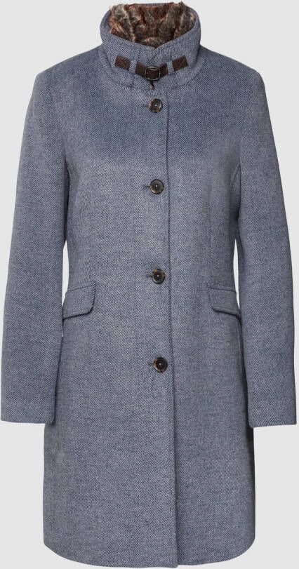 Christian Berg Woman Selection Lange jas met knoopsluiting en wol