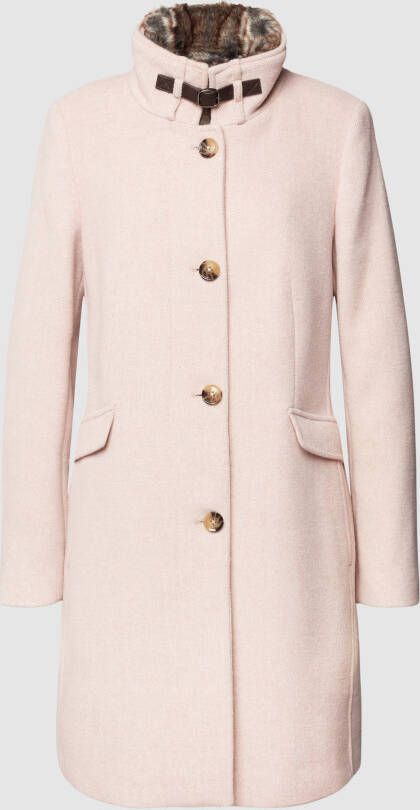 Christian Berg Woman Selection Lange jas met knoopsluiting en wol