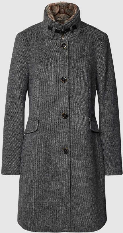 Christian Berg Woman Selection Lange jas met knoopsluiting en wol