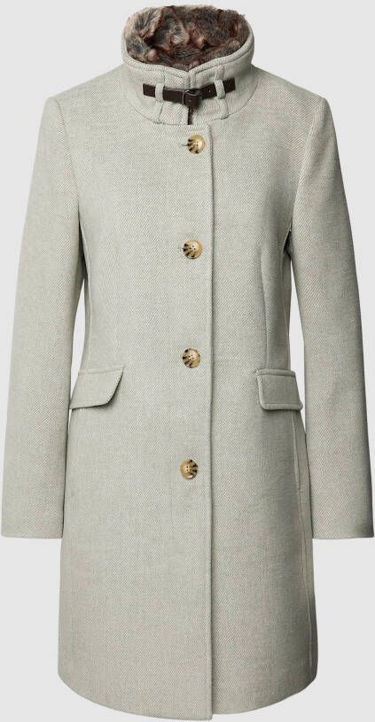 Christian Berg Woman Selection Lange jas met knoopsluiting en wol