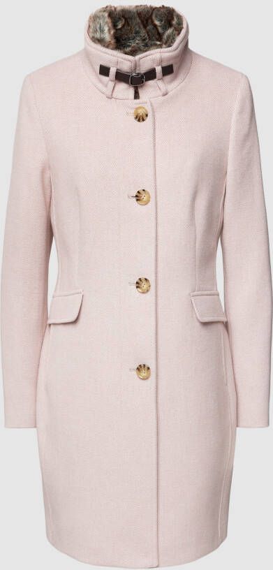 Christian Berg Woman Selection Lange jas met knoopsluiting en wol