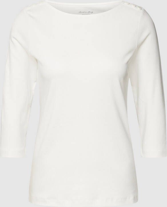 Christian Berg Woman T-shirt met 3 4-mouwen en sierknopen