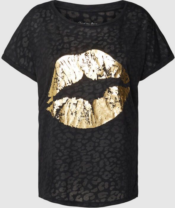 Christian Berg Woman T-shirt met all-over motief en motiefprint