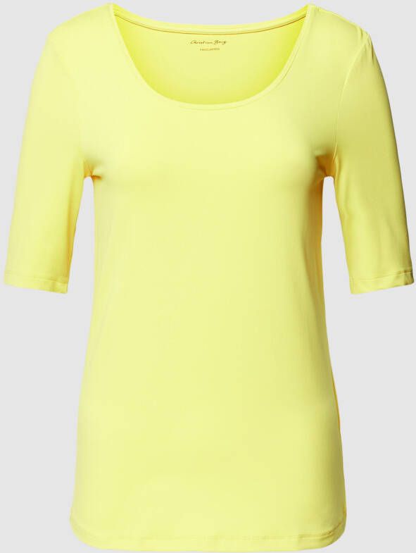 Christian Berg Woman T-shirt met geribde ronde hals