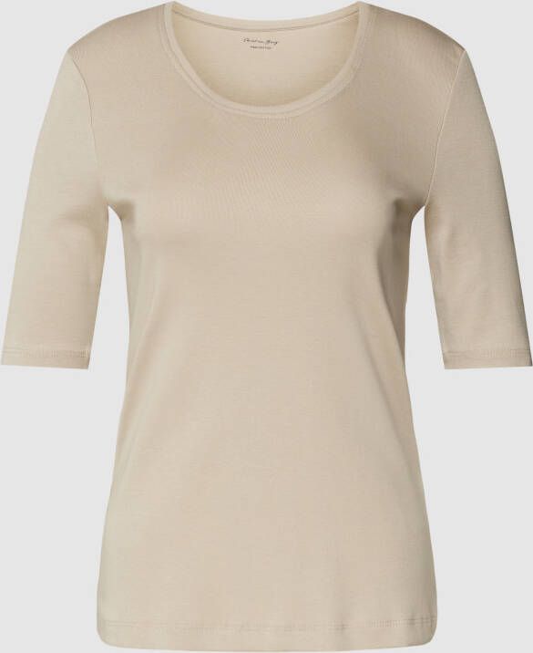 Christian Berg Woman T-shirt met geribde ronde hals
