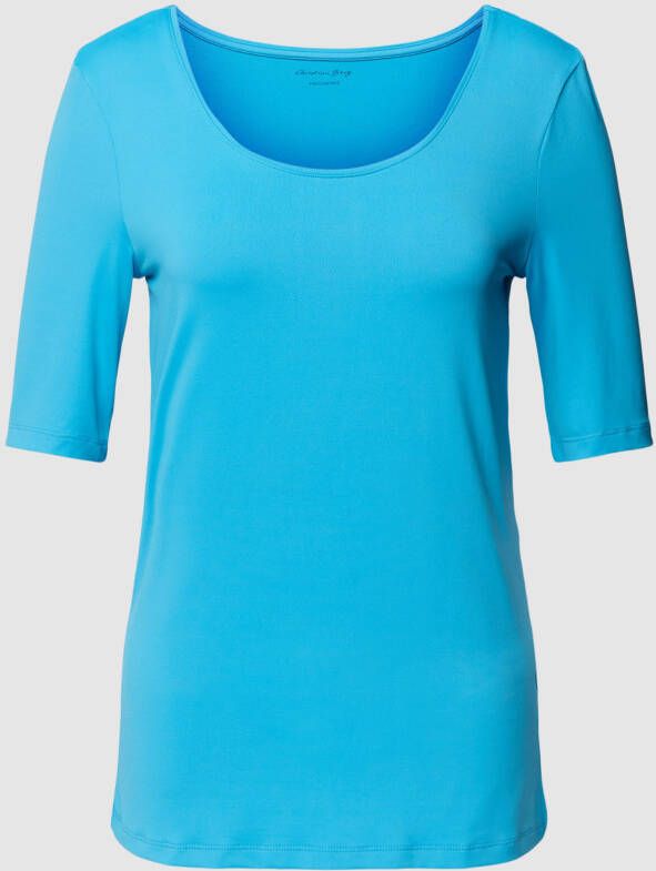 Christian Berg Woman T-shirt met geribde ronde hals