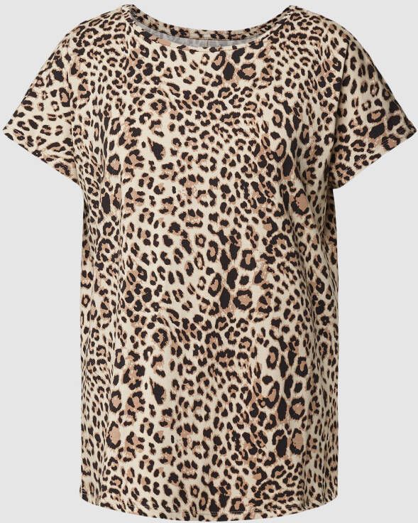 Christian Berg Woman T-shirt met viscose en dierenprint
