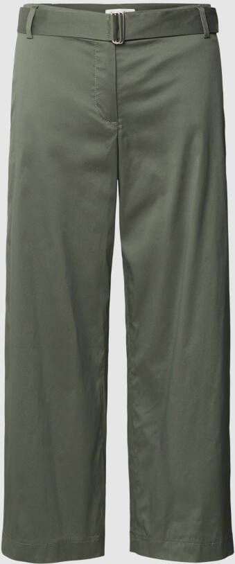 Christian Berg Woman Verkorte stoffen broek met stoffen riem