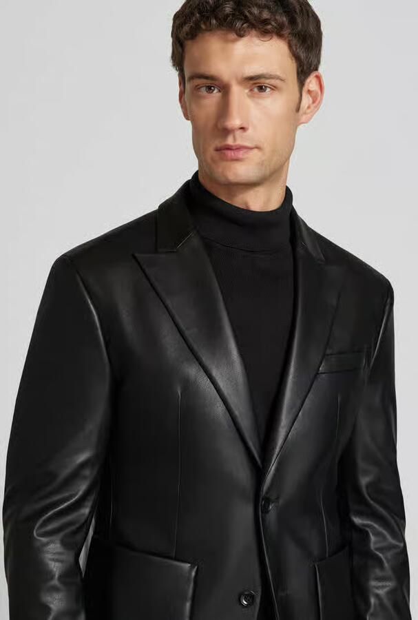 CINQUE 2-knoops colbert in leerlook model 'DRAGO' - Foto 2
