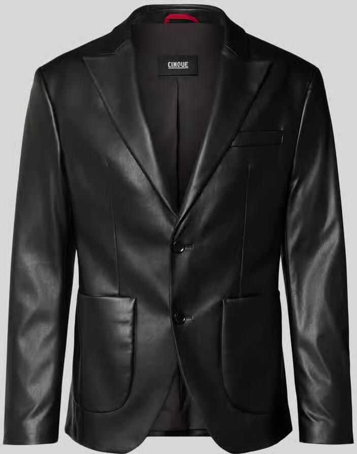 CINQUE 2-knoops colbert in leerlook model 'DRAGO'