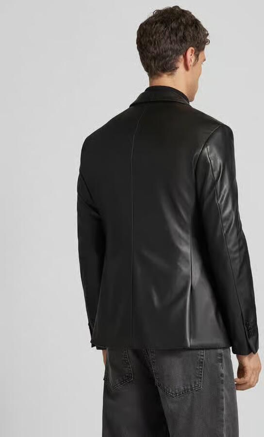 CINQUE 2-knoops colbert in leerlook model 'DRAGO' - Foto 3