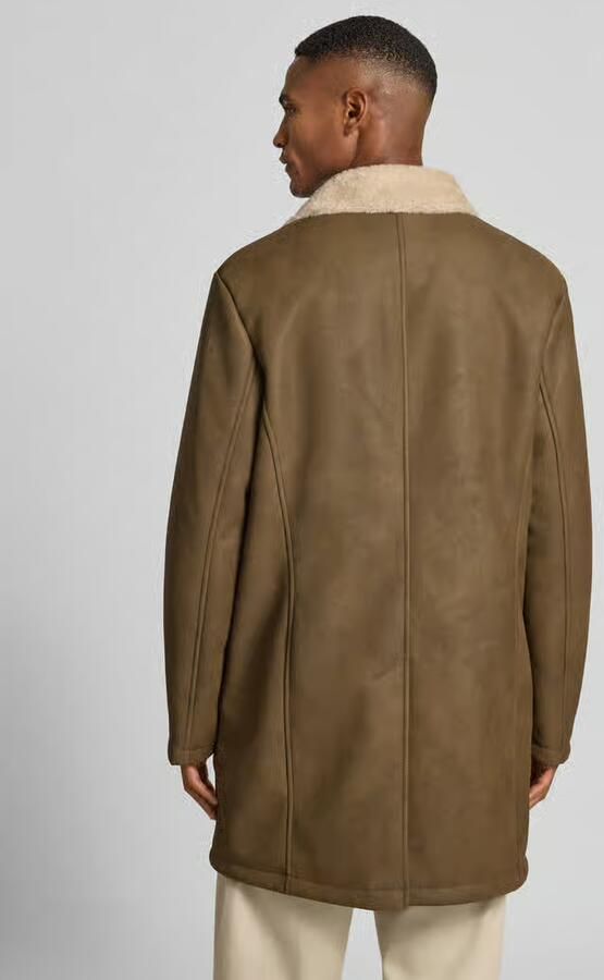 CINQUE Lange jas in leerlook met voering van imitatiebont model 'LORD'