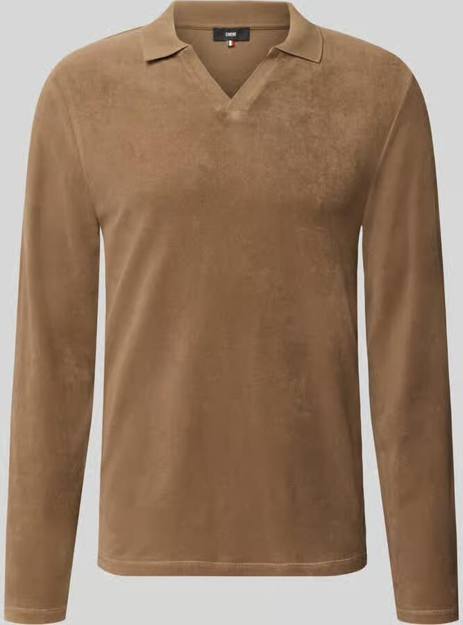 CINQUE Shirt met lange mouwen met polokraag en v-hals model 'BOLL'