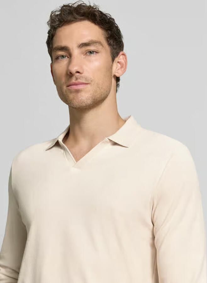 CINQUE Shirt met lange mouwen met polokraag en v-hals model 'BOLL' - Foto 2