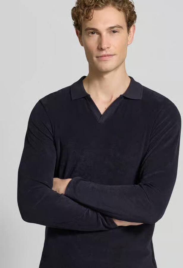 CINQUE Shirt met lange mouwen met polokraag en v-hals model 'BOLL' - Foto 2