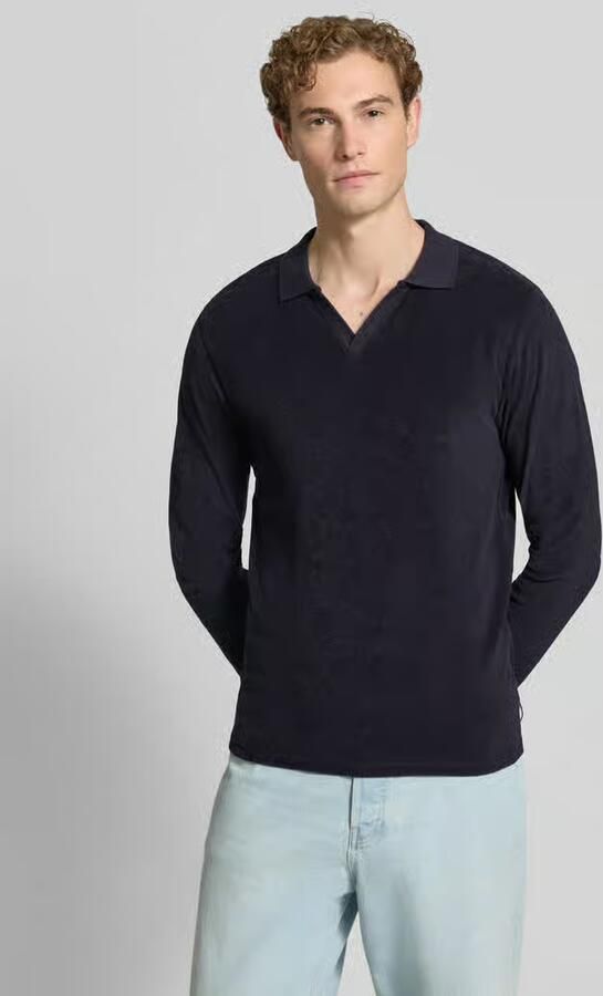 CINQUE Shirt met lange mouwen met polokraag en v-hals model 'BOLL' - Foto 3
