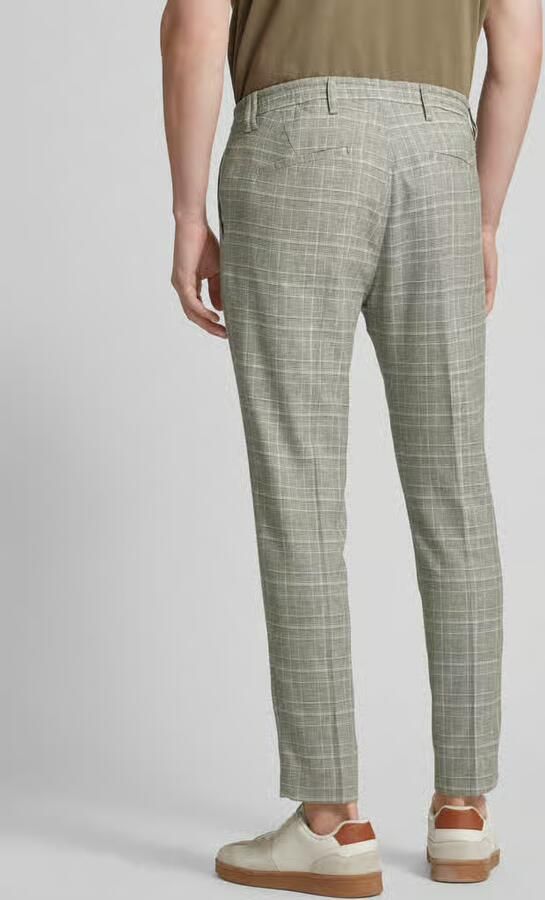 CINQUE Slim fit bandplooibroek met glencheck-motief model 'SAND'