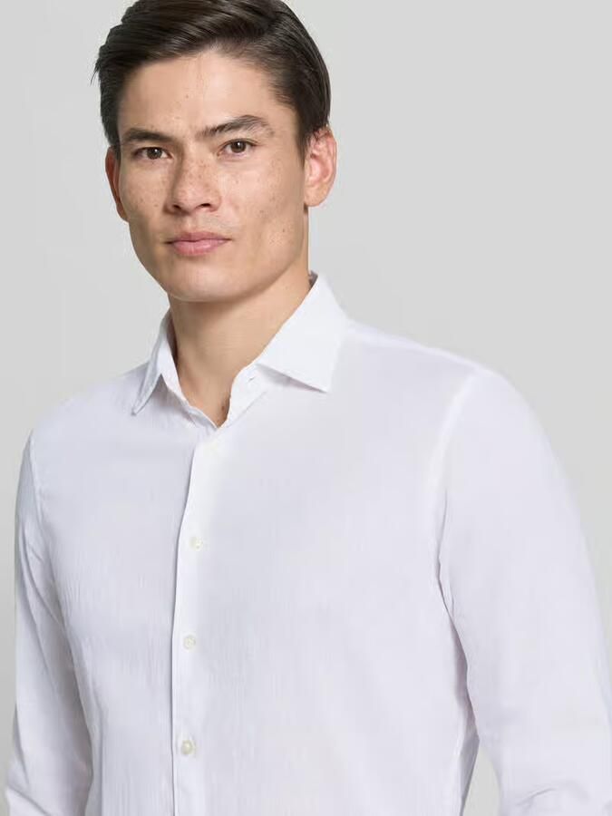 CINQUE slim fit vrijetijdsoverhemd van linnenmix model 'Steven'