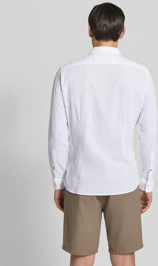 CINQUE slim fit vrijetijdsoverhemd van linnenmix model 'Steven'