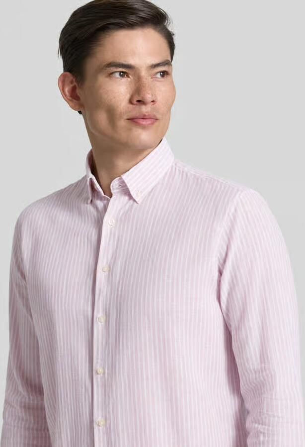 CINQUE slim fit vrijetijdsoverhemd van linnenmix model 'Stone'