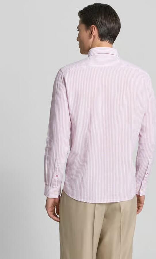 CINQUE slim fit vrijetijdsoverhemd van linnenmix model 'Stone'