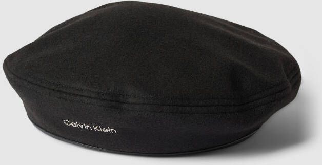 CK Calvin Klein Baskische baret met labeldetail model 'BERET'