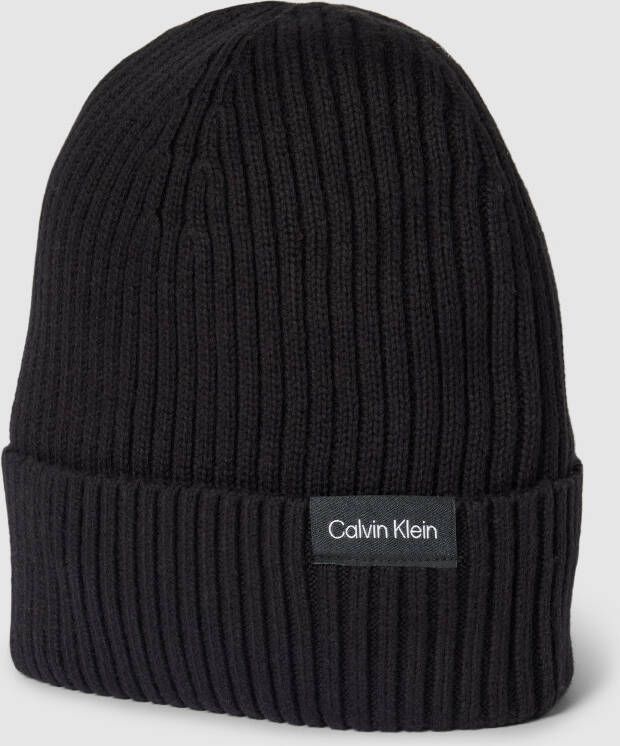CK Calvin Klein Beanie met labeldetail model 'CLASSIC'