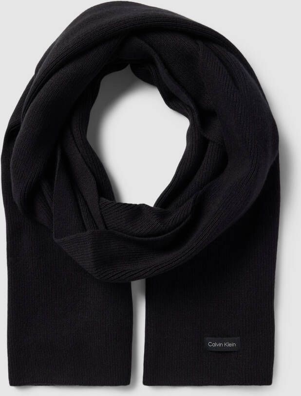 CK Calvin Klein Gebreide sjaal met labelpatch model 'Essentials'