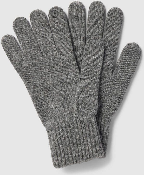 Calvin Klein Wollen Handschoenen Elegant Grijs Metalen Logo Gemakkelijke Pasvorm Gray Unisex