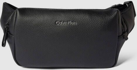 Calvin Klein Zwarte tas van gerecycled kunstleer met verstelbare riem Black Heren